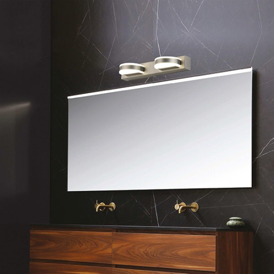 ΦΩΤΙΣΤΙΚΟ ΜΠΑΝΙΟΥ LED 8W 4000Κ ΟΒΑΛ 2Φ  ΝΙΚΕΛ