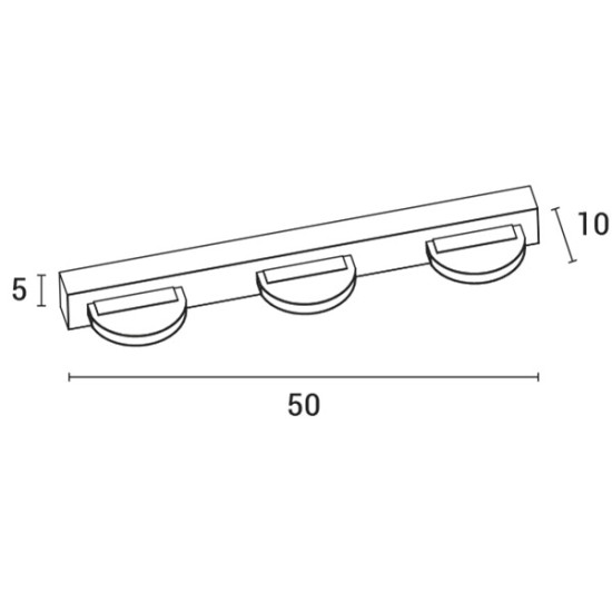 ΦΩΤΙΣΤΙΚΟ ΜΠΑΝΙΟΥ LED 12W 4000Κ ΟΒΑΛ 3Φ 500X50X100 ΝΙΚΕΛ