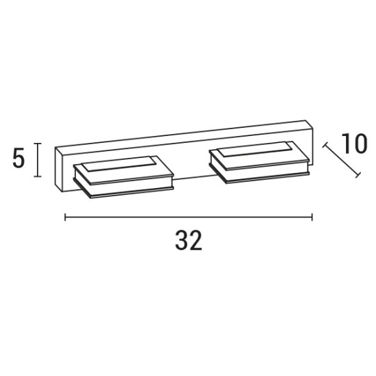 ΦΩΤΙΣΤΙΚΟ ΜΠΑΝΙΟΥ LED 8W 4000Κ ΤΕΤΡΑΓΩΝΟ 2Φ 320X50X100 ΝΙΚΕΛ