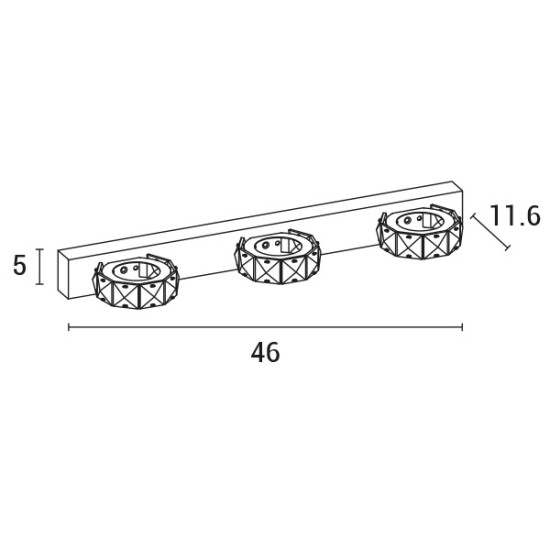 ΦΩΤΙΣΤΙΚΟ ΜΠΑΝΙΟΥ LED 9W 4000Κ ΟΒΑΛ 3Φ 460X50X116 ΝΙΚΕΛ