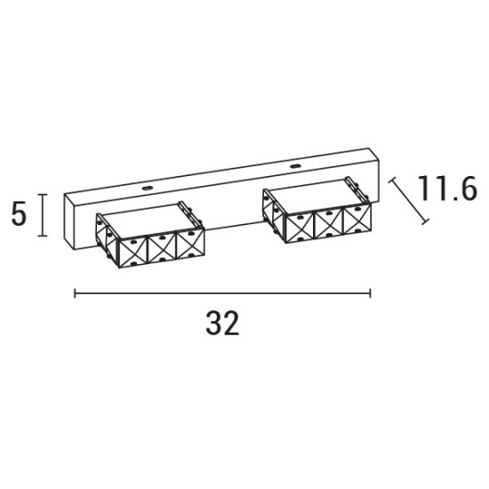ΦΩΤΙΣΤΙΚΟ ΜΠΑΝΙΟΥ LED 6W 4000Κ ΤΕΤΡΑΓΩΝΟ 2Φ 320X50X116 ΝΙΚΕΛ