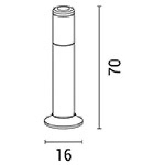 ΚΟΛΩΝΑΚΙ ΔΑΠΕΔΟΥ ΣΤΡΟΓΓΥΛΟ E27 Φ91Χ160Χ700MM IP54 ΜΑΥΡΟ