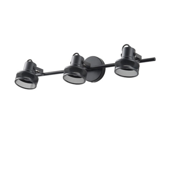 ΣΠΟΤ ΟΡΟΦΗΣ ΤΡΙΠΛΟ ΜΕ ΔΙΧΤΥ GU10 640X100X300mm ΜΑΥΡΟ ARTE ILLUMINA SOLUN