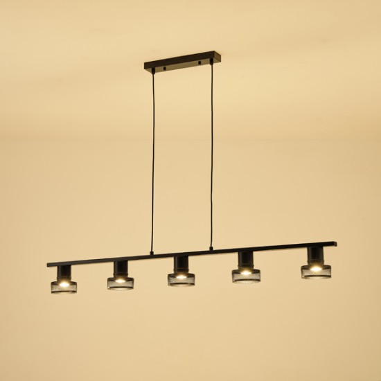 ΣΠΟΤ ΟΡΟΦΗΣ ΜΕ ΔΙΧΤΥ ΠΕΝΤΑΠΛΟ  GU10 1180X100X1180mm ΜΑΥΡΟ ARTE ILLUMINA SOLUN