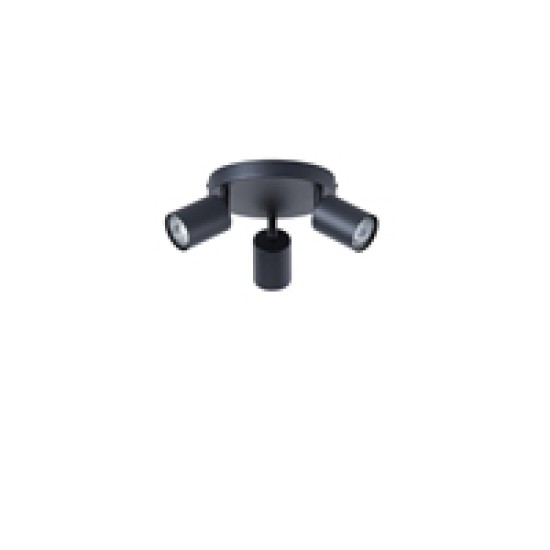 ΣΠΟΤ ΜΕΤΑΛΛΙΚΟ 3ΦΩΤΟ 3XGU10 Max 7W  Φ180X135mm  ΜΑΥΡΟ ARTE ILLUMINA OLYMP