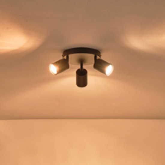 ΣΠΟΤ ΜΕΤΑΛΛΙΚΟ 3ΦΩΤΟ 3XGU10 Max 7W  Φ180X135mm  ΜΑΥΡΟ ARTE ILLUMINA OLYMP