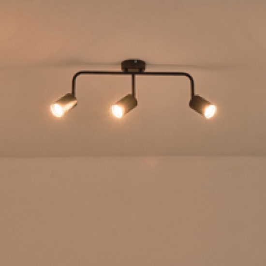 ΣΠΟΤ ΜΕΤΑΛΛΙΚΟ 3ΦΩΤΟ 3XGU10 Max 7W 500X90X230mm ΜΑΥΡΟ ARTE ILLUMINA OLYMP