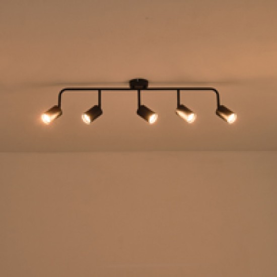 ΣΠΟΤ ΜΕΤΑΛΛΙΚΟ 5ΦΩΤΟ 5XGU10 Max 7W  800X90X230mm ΜΑΥΡΟ ARTE ILLUMINA OLYMP