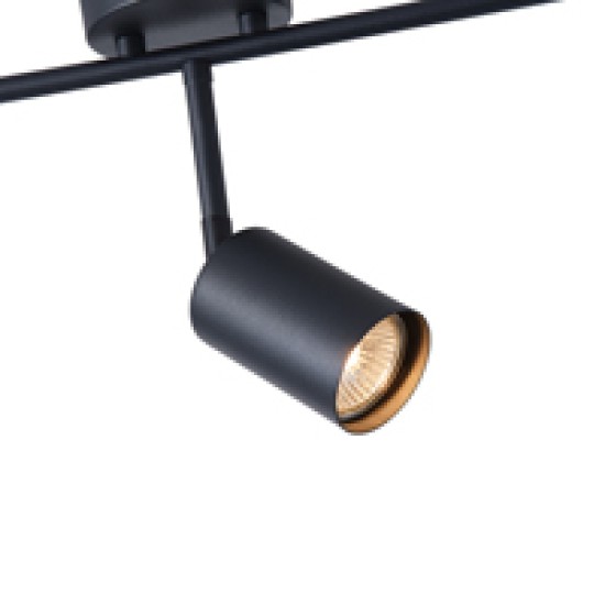 ΣΠΟΤ ΜΕΤΑΛΛΙΚΟ 5ΦΩΤΟ 5XGU10 Max 7W  800X90X230mm ΜΑΥΡΟ ARTE ILLUMINA OLYMP