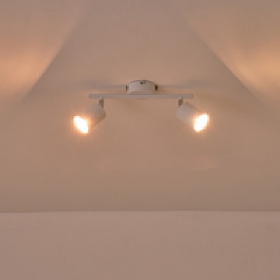 ΣΠΟΤ ΜΕΤΑΛΛΙΚΟ ΔΙΦΩΤΟ 2XGU10 Max 7W 300X80X155mm ΛΕΥΚΟ ARTE ILLUMINA OLYMP