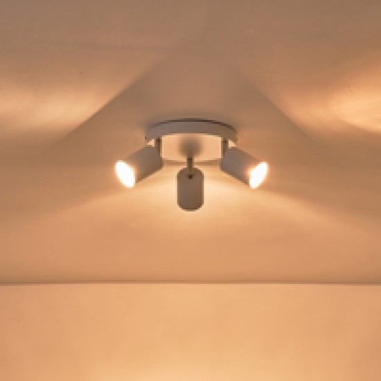 ΣΠΟΤ ΜΕΤΑΛΛΙΚΟ 3ΦΩΤΟ 3XGU10 Max 7W Φ180X135mm ΛΕΥΚΟ ARTE ILLUMINA OLYMP