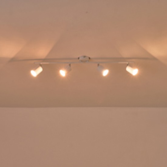 ΣΠΟΤ ΜΕΤΑΛΛΙΚΟ 4ΦΩΤΟ 4XGU10 Max 7W  790X80X165mm ΛΕΥΚΟ ARTE ILLUMINA OLYMP