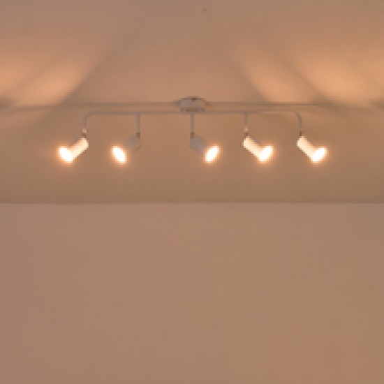 ΣΠΟΤ ΜΕΤΑΛΛΙΚΟ 5ΦΩΤΟ 5XGU10 Max 7W  800X90X230mm ΛΕΥΚΟ  ARTE ILLUMINA OLYMP