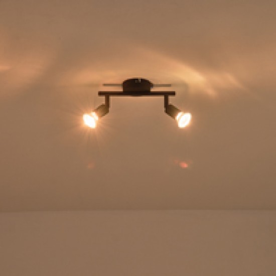 ΣΠΟΤ ΚΙΝΗΤΟ 2ΦΩΤΟ ΜΕΤΑΛΛΙΚΟ Max 7W 2XGU10 220X80X125mm ΜΑΥΡΟ ARTE ILLUMINA VORRAS