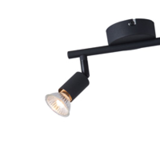 ΣΠΟΤ ΚΙΝΗΤΟ 2ΦΩΤΟ ΜΕΤΑΛΛΙΚΟ Max 7W 2XGU10 220X80X125mm ΜΑΥΡΟ ARTE ILLUMINA VORRAS