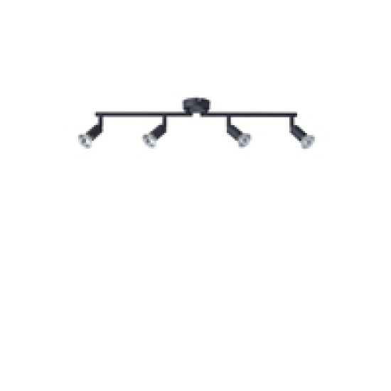ΣΠΟΤ ΚΙΝΗΤΟ 4ΦΩΤΟ  ΜΕΤΑΛΛΙΚΟ Max 7W 4XGU10 600X80X130mm ΜΑΥΡΟ ARTE ILLUMINA VORRAS