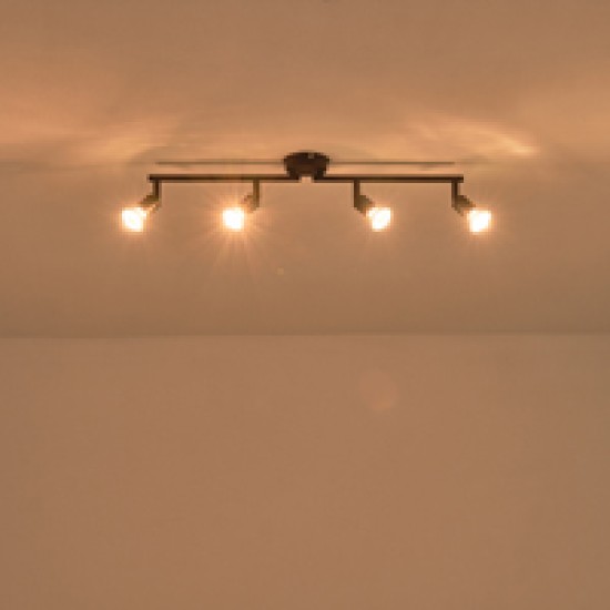 ΣΠΟΤ ΚΙΝΗΤΟ 4ΦΩΤΟ  ΜΕΤΑΛΛΙΚΟ Max 7W 4XGU10 600X80X130mm ΜΑΥΡΟ ARTE ILLUMINA VORRAS