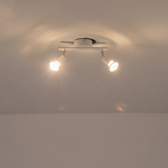 ΣΠΟΤ ΚΙΝΗΤΟ 2ΦΩΤΟ ΜΕΤΑΛΛΙΚΟ Max 7W 2XGU10 220X80X125mm ΛΕΥΚΟ  ARTE ILLUMINA VORRAS