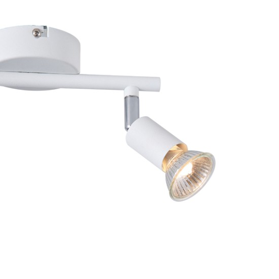 ΣΠΟΤ ΚΙΝΗΤΟ 2ΦΩΤΟ ΜΕΤΑΛΛΙΚΟ Max 7W 2XGU10 220X80X125mm ΛΕΥΚΟ  ARTE ILLUMINA VORRAS