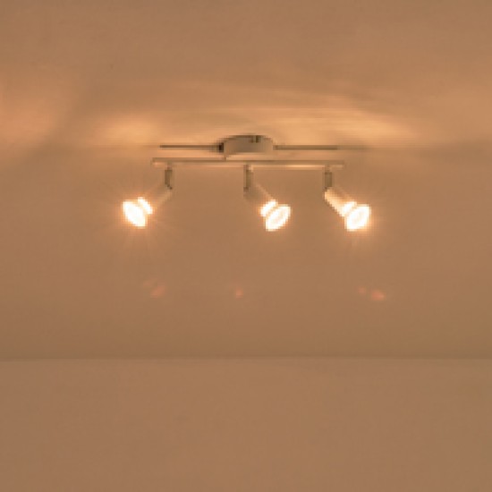 ΣΠΟΤ ΚΙΝΗΤΟ 3ΦΩΤΟ ΜΕΤΑΛΛΙΚΟ Max 7W ΛΕΥΚΟ 3XGU10 300X80X125mm ARTE ILLUMINA VORRAS