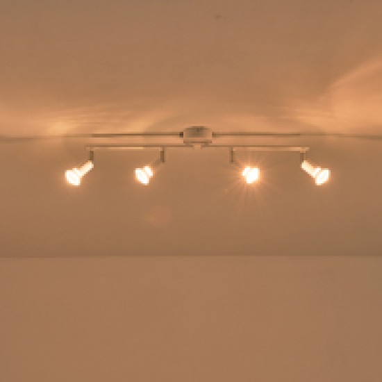 ΣΠΟΤ ΚΙΝΗΤΟ 4ΦΩΤΟ ΜΕΤΑΛΛΙΚΟ Max 7W 4XGU10 600X80X130mm ΛΕΥΚΟ ARTE ILLUMINA VORRAS