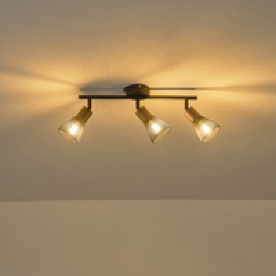 ΣΠΟΤ ΜΑΥΡΟ ΜΕ ΞΥΛΟ ΚΑΙ ΔΙΧΤΥ 3XE14 390X80X145mm ARTE ILLUMINA MESHY