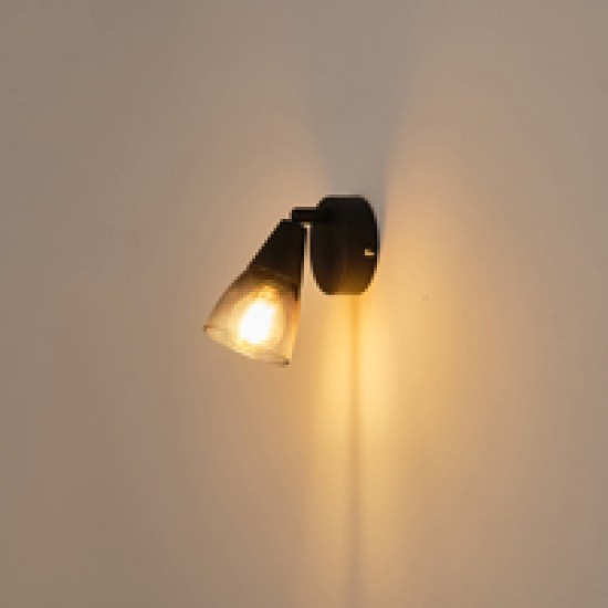 ΣΠΟΤ ΜΕΤΑΛΛΙΚΟ ΜΕ SMOKY ΓΥΑΛΙ 1XE14 D80XH165mm ARTE ILLUMINA CLASSY