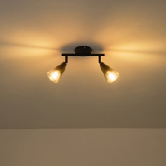 ΣΠΟΤ ΜΕΤΑΛΛΙΚΟ ΜΕ SMOKY ΓΥΑΛΙ 2ΦΩΤΟ 2XE14  220X80X165mm ARTE ILLUMINA CLASSY