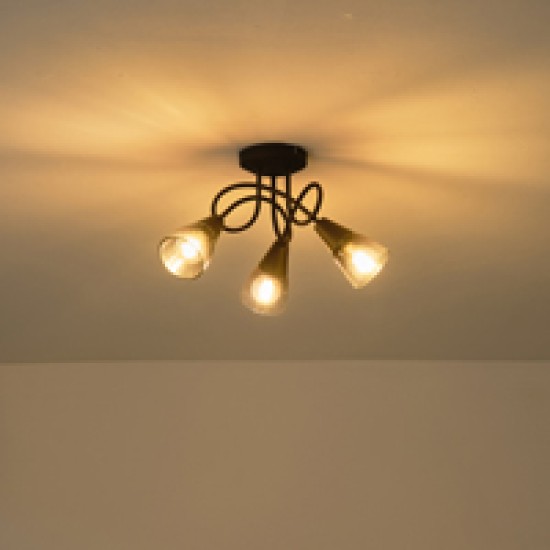 ΣΠΟΤ ΜΕΤΑΛΛΙΚΟ ΜΕ SMOKY ΓΥΑΛΙ ΤΡΙΦΩΤΟ 3XE14 D380XH185mm ARTE ILLUMINA CLASSY