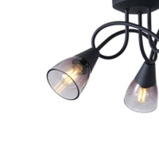 ΣΠΟΤ ΜΕΤΑΛΛΙΚΟ ΜΕ SMOKY ΓΥΑΛΙ ΤΡΙΦΩΤΟ 3XE14 D380XH185mm ARTE ILLUMINA CLASSY