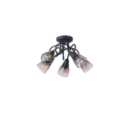 ΣΠΟΤ ΜΕΤΑΛΛΙΚΟ ΜΕ SMOKY ΓΥΑΛΙ 5ΦΩΤΟ 5XE14  D380XH185mm ARTE ILLUMINA CLASSY