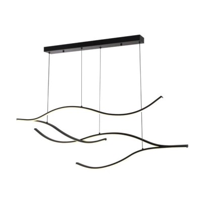 ΦΩΤΙΣΤΙΚΟ ΚΡΕΜΑΣΤΟ ΑΛΟΥΜΙΝΙO-ΣΙΛΙΚΟΝΗ LED 30W 2260Lm 3000K 30X1200X1450mm ΜΑΥΡΟ  WAVES