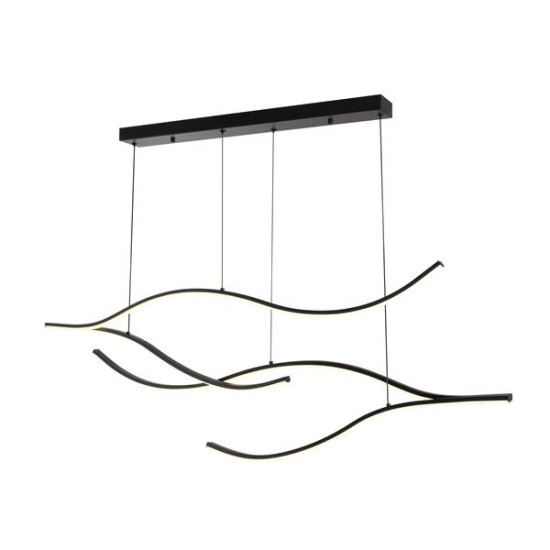 ΦΩΤΙΣΤΙΚΟ ΚΡΕΜΑΣΤΟ ΑΛΟΥΜΙΝΙO-ΣΙΛΙΚΟΝΗ LED 30W 2260Lm 3000K 30X1200X1450mm ΜΑΥΡΟ  WAVES