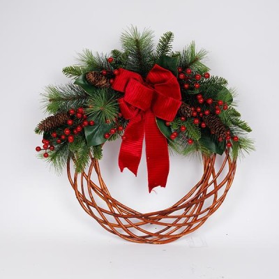 ΣΤΕΦΑΝΙ, ΜΕ ΚΟΚΚΙΝΟ ΦΙΟΓΚΟ, ΜΠΑΜΠΟΥ, 66cm ΣΤΕΦΑΝΙ, ΜΕ ΚΟΚΚΙΝΟ ΦΙΟΓΚΟ, ΜΠΑΜΠΟΥ, 66cm