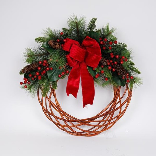 ΣΤΕΦΑΝΙ, ΜΕ ΚΟΚΚΙΝΟ ΦΙΟΓΚΟ, ΜΠΑΜΠΟΥ, 66cm ΣΤΕΦΑΝΙ, ΜΕ ΚΟΚΚΙΝΟ ΦΙΟΓΚΟ, ΜΠΑΜΠΟΥ, 66cm