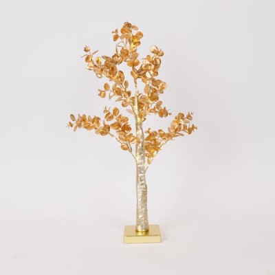 ΧΡΥΣΟ ΔΕΝΤΡΟ ΜΕ ΦΥΛΛΑ ΕΥΚΑΛΥΠΤΟΥ 60cm, ΜΠΑΤΑΡΙΑΣ 3xAA, TIMER, 40 ΘΕΡΜΑ LED, IP20