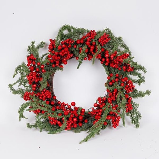 ΣΤΕΦΑΝΙ ΜΕ ΚΟΚΚΙΝΑ BERRIES ΚΑΙ ΚΛΑΔΙ ΕΛΑΤΟΥ, 50cm ΣΤΕΦΑΝΙ ΜΕ ΚΟΚΚΙΝΑ BERRIES ΚΑΙ ΚΛΑΔΙ ΕΛΑΤΟΥ, 50cm