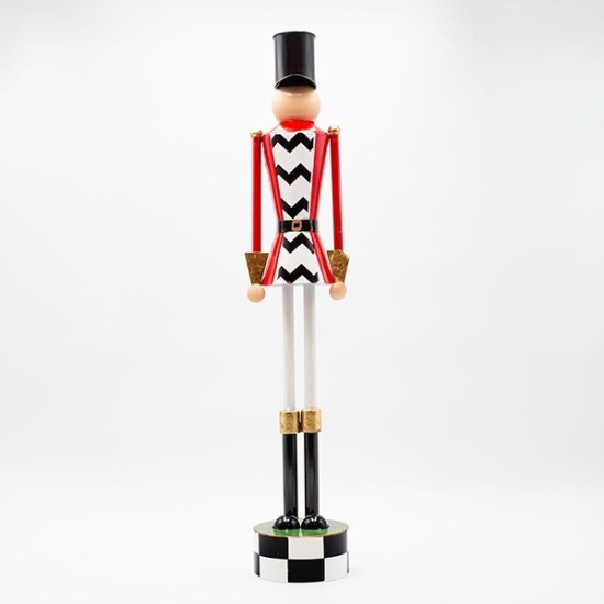 ΜΕΤΑΛΛΙΚΟΣ ΚΑΡΥΟΘΡΑΥΣΤΗΣ, ΜΑΥΡΟ ΚΑΡΟ ΜΕ ΚΟΚΚΙΝΟ, 110cm