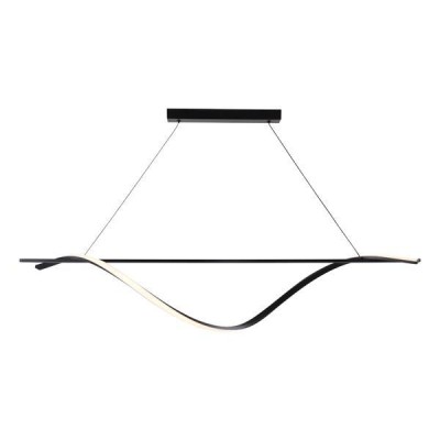 ΦΩΤΙΣΤΙΚΟ ΚΡΕΜΑΣΤΟ ΑΛΟΥΜΙΝΙO-ΣΙΛΙΚΟΝΗ LED 12W 780Lm 3000K 1200X1400mm ΜΑΥΡΟ  WAVES