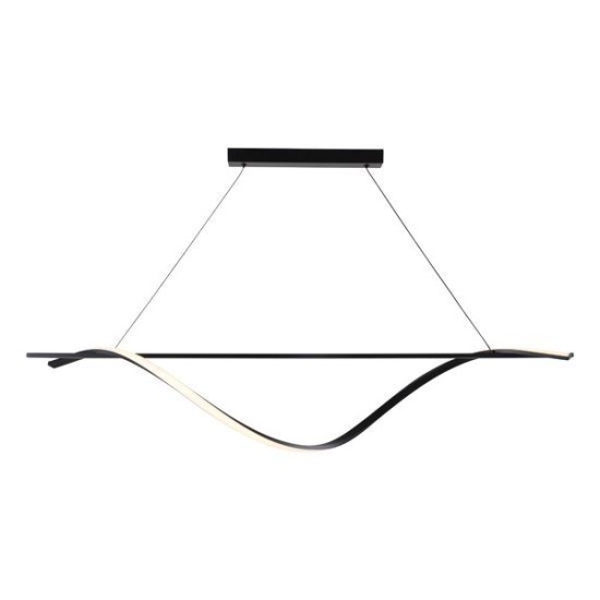 ΦΩΤΙΣΤΙΚΟ ΚΡΕΜΑΣΤΟ ΑΛΟΥΜΙΝΙO-ΣΙΛΙΚΟΝΗ LED 12W 780Lm 3000K 1200X1400mm ΜΑΥΡΟ  WAVES