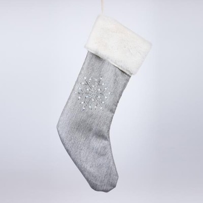 ΚΑΛΤΣΑ, ΑΣΗΜΙ ΜΕ ΛΕΥΚΕΣ ΠΕΡΛΕΣ, 25x45cm ΚΑΛΤΣΑ, ΑΣΗΜΙ ΜΕ ΛΕΥΚΕΣ ΠΕΡΛΕΣ, 25x45cm