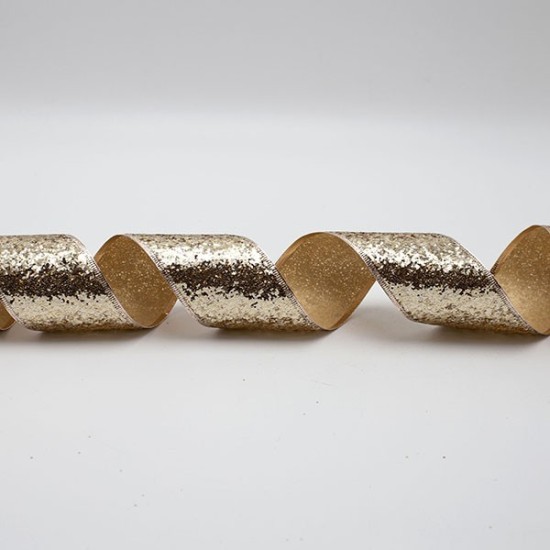 ΚΟΡΔΕΛΑ ME ΧΡΥΣΟ ΧΟΝΤΡΟΚΟΜΜΕΝΟ GLITTER, 6.30cm, 10M