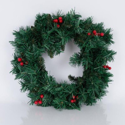 ΣΤΕΦΑΝΙ ΠΡΑΣΙΝΟ PVC ΜΕ BERRIES, 60cm ΣΤΕΦΑΝΙ ΠΡΑΣΙΝΟ PVC ΜΕ BERRIES, 60cm