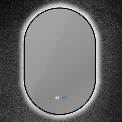 ΚΑΘΡΕΠΤΗΣ ΟΒΑΛ ΜΕ ΜΑΥΡΟ ΠΛΑΙΣΙΟ TOUCH LED DIMMABLE ANTIFOG 16W 1280Lm 3CCT 500X900CM