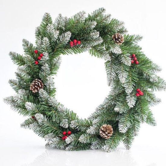 ΣΤΕΦΑΝΙ ΧΙΟΝΙΣΜΕΝΟ ΜΕ BERRY ΚΑΙ ΚΟΥΚΟΥΝΑΡΕΣ, 50cm ΣΤΕΦΑΝΙ ΧΙΟΝΙΣΜΕΝΟ ΜΕ BERRY ΚΑΙ ΚΟΥΚΟΥΝΑΡΕΣ, 50cm