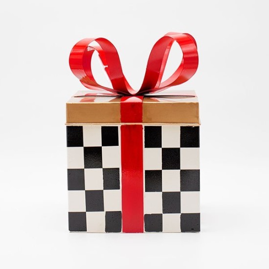 ΜΕΤΑΛΛΙΚΟ ΔΩΡΑΚΙ, ΜΑΥΡΟ ΚΑΡΟ ΜΕ ΚΟΚΚΙΝΟ, 25.5cm