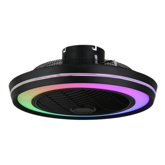 ΑΝΕΜΙΣΤΗΡΑΣ ΠΛΑΦΟΝΙΕΡΑ LED RGB  ΟΡΟΦΗΣ ΜΑΥΡΟΣ Φ51 DC 20W