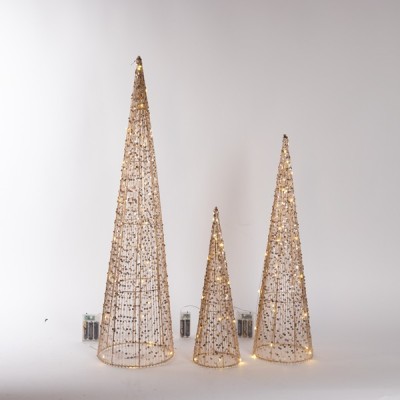 ΦΩΤΙΖΟΜΕΝΟΙ ΚΩΝΟΙ 40/60/80cm , 3 ΣΧΕΔΙΑ, 20/30/40 MINI LED, ΜΠΑΤΑΡΙΑΣ  ΠΑΡΟΧΗΣ 30cm, IP44