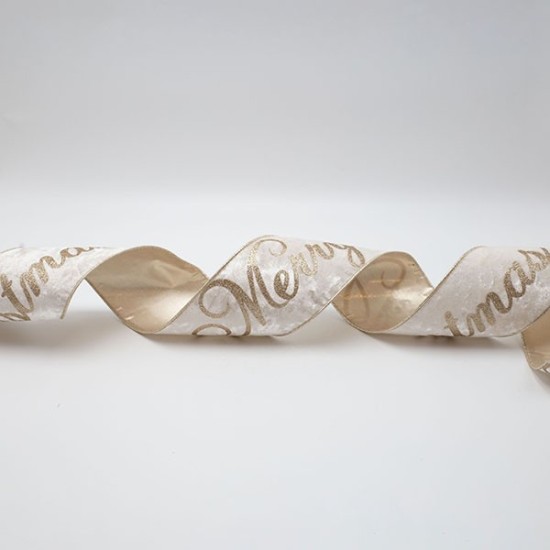 ΚΟΡΔΕΛΑ ΠΟΛΥΤΕΛΕΙΑΣ, ΜΠΕΖ ΒΕΛΟΥΔΟ ΜΕ GLITTER MERRY CHRISTMAS, 914x10cm