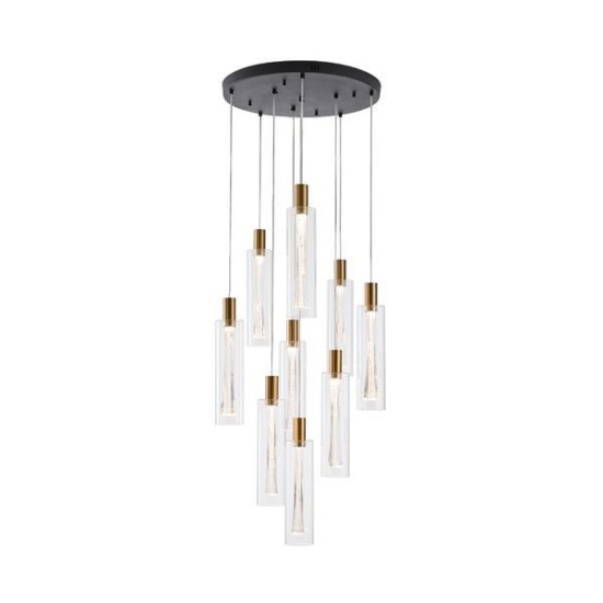 ΦΩΤΙΣΤΙΚΟ ΚΡΕΜΑΣΤΟ ΓΥΑΛΙ 9ΦΩΤΟ 60W 3000K 7200Lm Φ300mm ARTE ILLUMINA VIAL